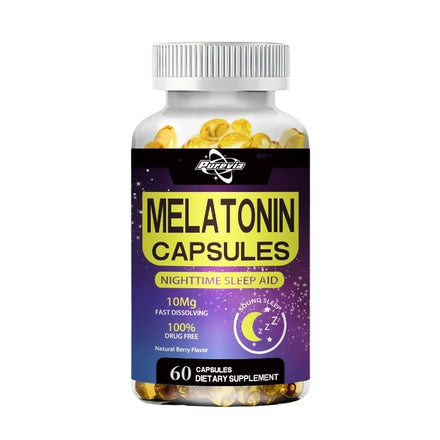 Purevia Melatonin 10mg || 120 Pills| Drug Free Aid For Adults || Vegetarian Capsule, Non-gmo, Gluten Free Supplement