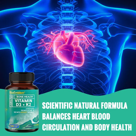Vitamin D3 K2 Capsules - Vitamin D K2 Supplement, Immune Vitamin Complex, Supports Heart, Teeth, Joint Health and Bone Health