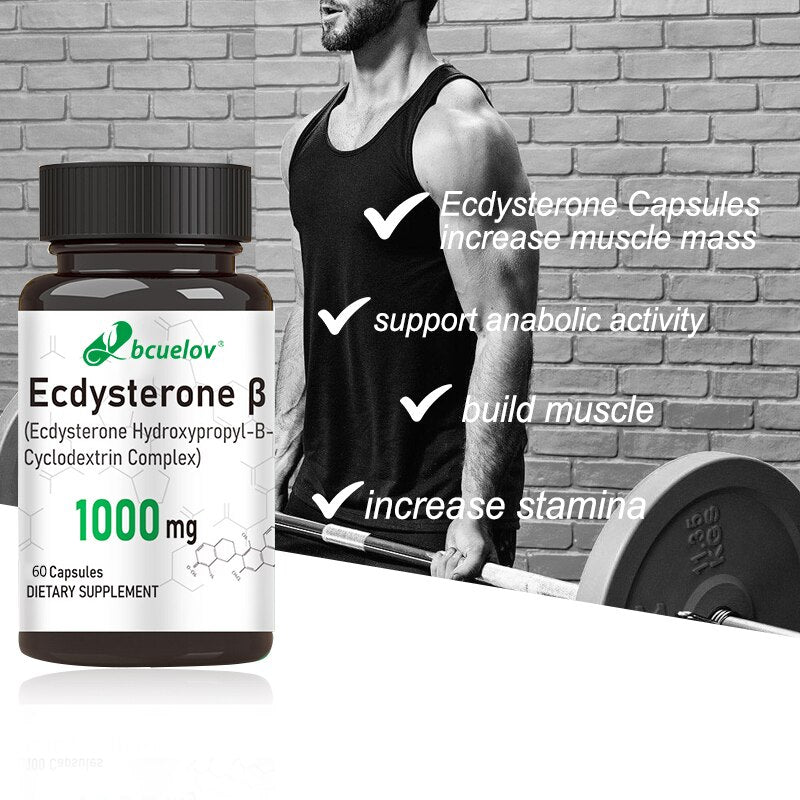 Ecdysterone Capsules - Helps Build Muscle, Burn Fat & Enhance Men's Health Supports Metabolism, Improves Endurance