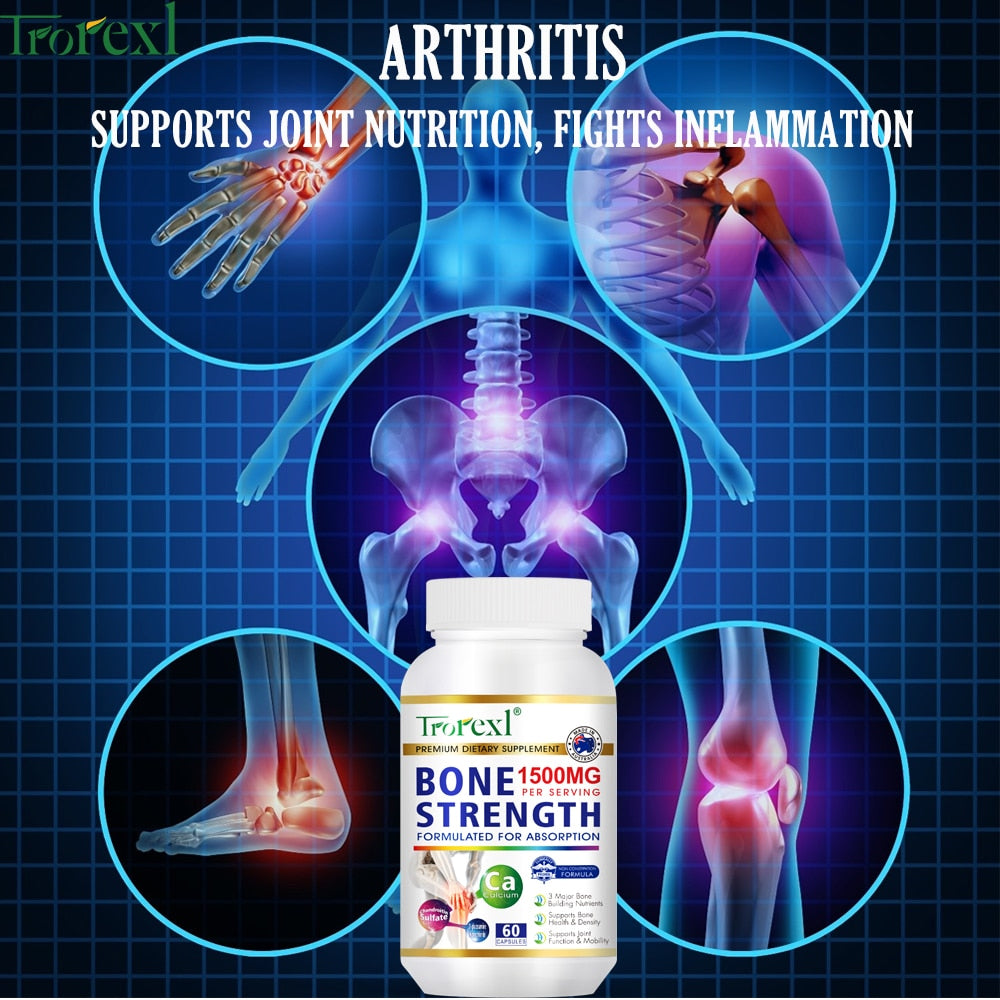 Chondroitin Joint Support Supplement for Joint Relief, Health & Comfort - Great for Sore Knees & Hands 60 Capsules