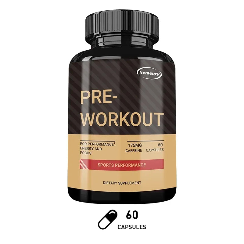 Pre-Workout Supplement - with Creatine Monohydrate, Citrulline - Replenish Energy, Build Muscle, Improve Athletic Performance