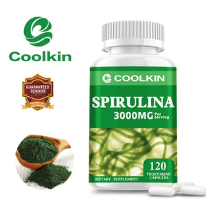 Spirulina Capsules 3000mg - Supports Immune Health and Cardiovascular Function, and Enhances Digestion