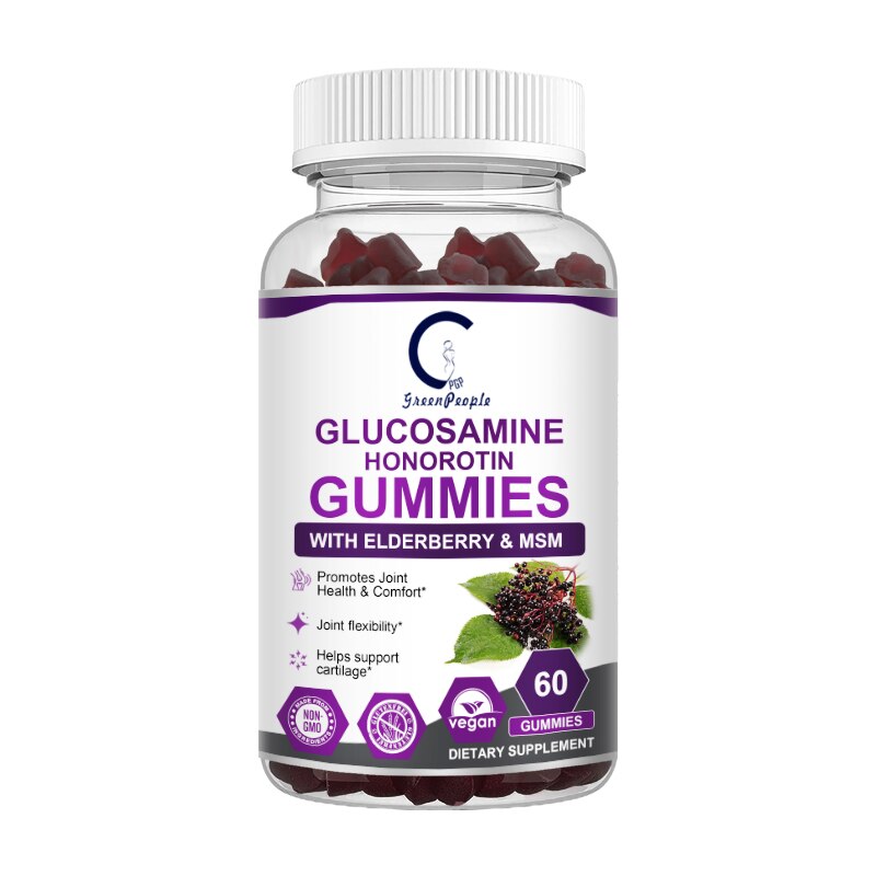 HOT Glucosamine Chondroitin Gummies with MSM & Elderberry Joint & Best Cartilage & Immune Support Supplement For Men & Women