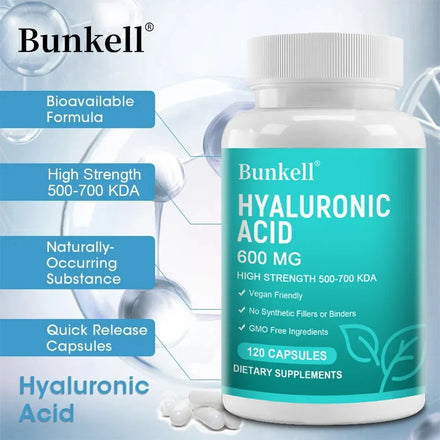 Bunkell Hyaluronic Acid Capsules for Healthy Hair, Skin, Nails and Joints for Men and Women, Vegetarian Friendly