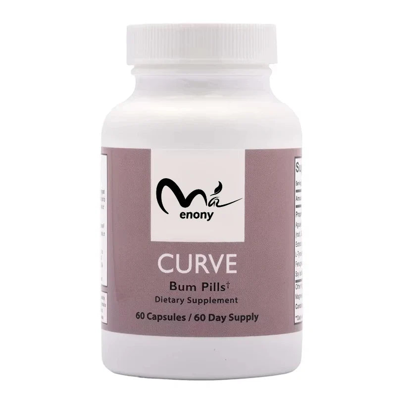 Curved Hip Enhancement Pill - Bum Booty Pill is suitable for larger buttocks. 60 easy to swallow capsules for quick effect