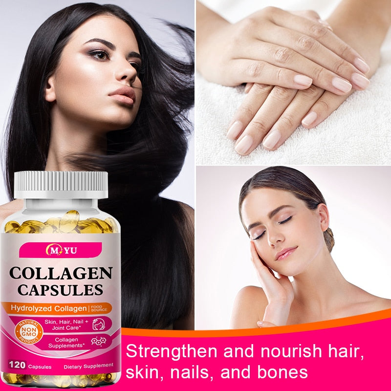 Hydrolyzed Collagen Capsules Support Skin&Joint& Hair & Nails Health Anti-aging Nutritional Supplements For Women