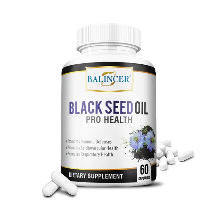 Black Cumin Seed Oil - Supports Immune Defense, Cardiovascular, Respiratory Health, 120 Capsules, Dietary Supplement