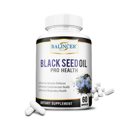 Black Cumin Seed Oil - Supports Immune Defense, Cardiovascular, Respiratory Health, 120 Capsules, Dietary Supplement
