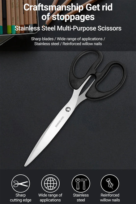 Scissors, Stainless Steel Blades, Soft Grip Handle, Suitable for Households,Offices and Schools, All Purpose