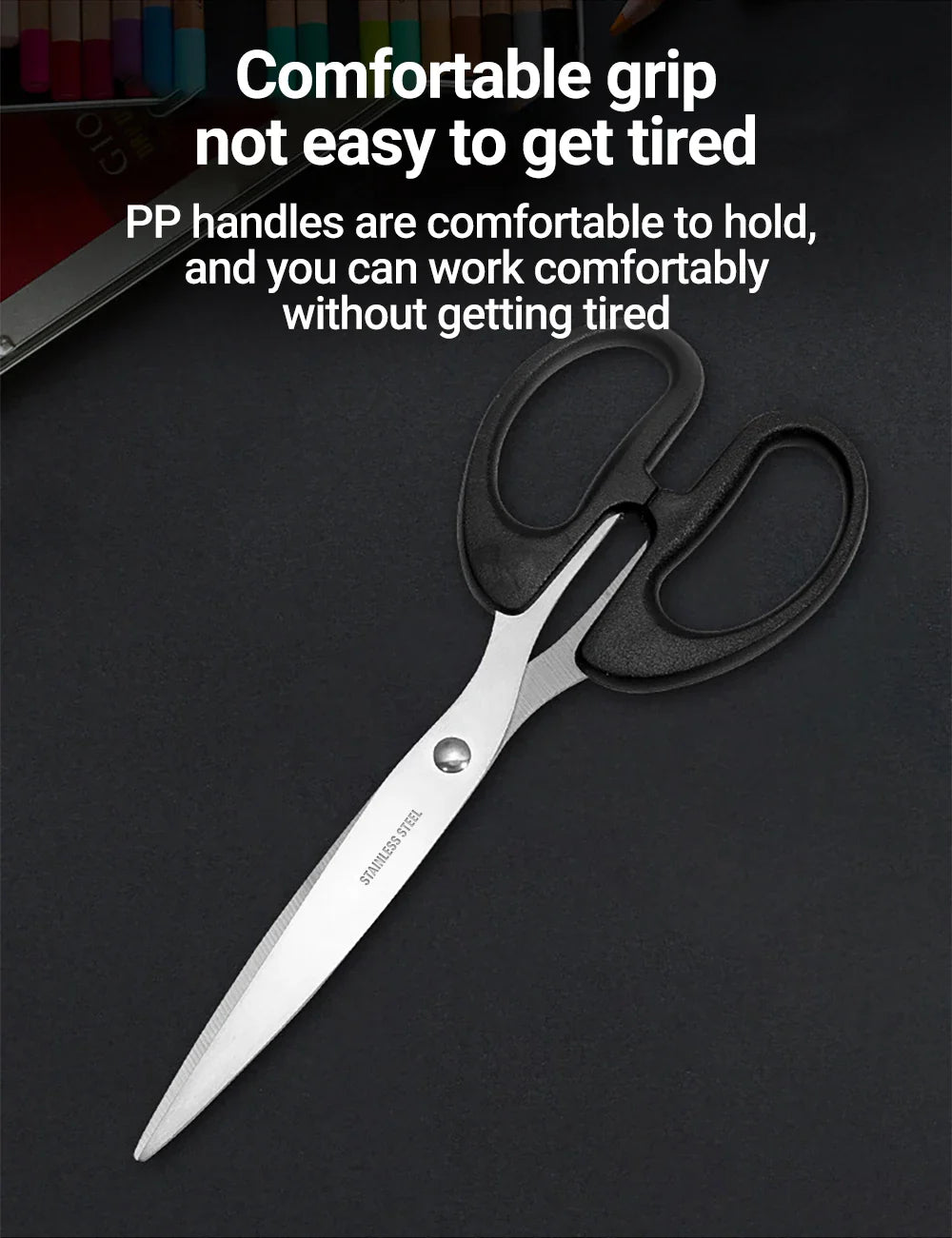 Scissors, Stainless Steel Blades, Soft Grip Handle, Suitable for Households,Offices and Schools, All Purpose