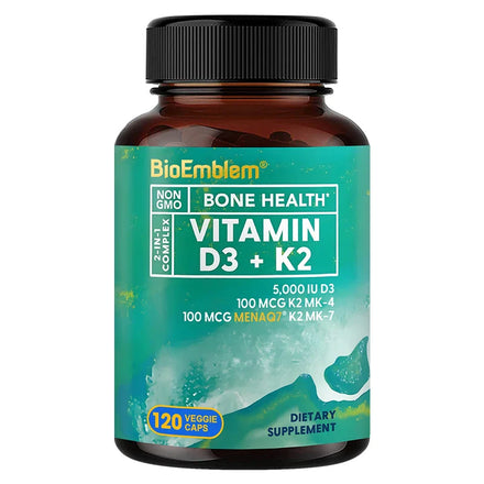 Vitamin D3 K2 Capsules - Vitamin D K2 Supplement, Immune Vitamin Complex, Supports Heart, Teeth, Joint Health and Bone Health