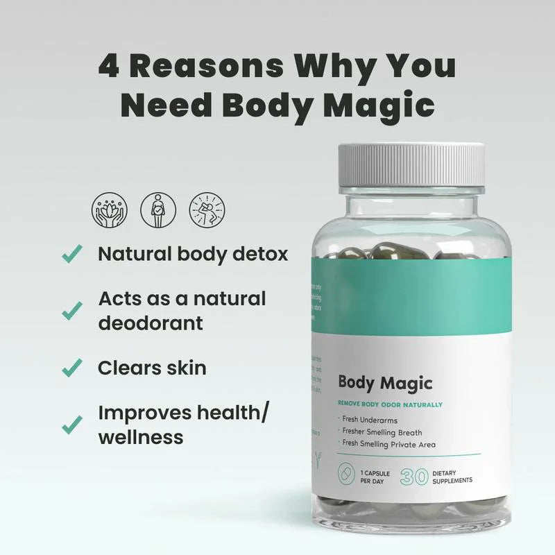 Body Deodorizing Supplement Natural Internal Odor Control Pills Chlorophyll Capsules for Skin, Breath, and Gut Health