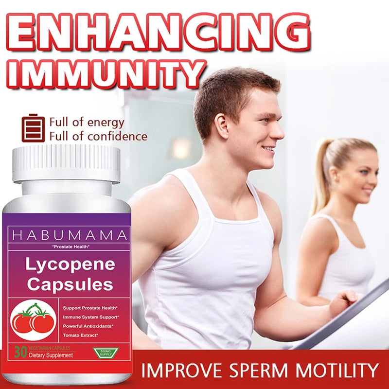 Lycopene Capsules Prostate Treatment Sperm Quality Booster Supplement for Men Endurance Enlargement Enhance Immunity Health Care