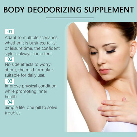 Body Deodorizing Supplement Natural Internal Odor Control Pills Chlorophyll Capsules for Skin, Breath, and Gut Health