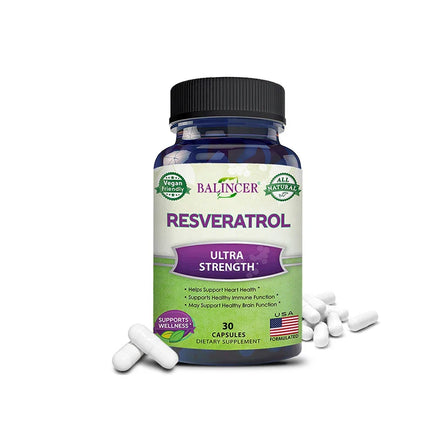 Balincer Resveratrol Complex Supports Cardiovascular Health,Protects Arteries,Boosts Immune System,Promotes Smooth Skin