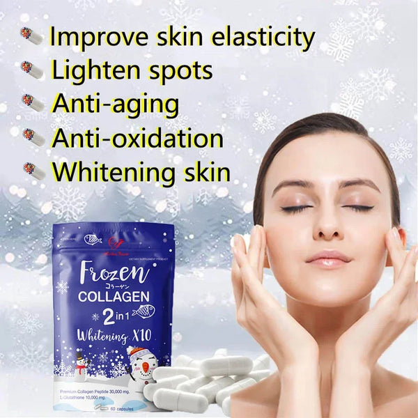 2 Bag Frozen Collagen Detox Skin Whitening Capsules 2 in 1 Supplements for Dark Skin Detox Help Repair and Reduce Wrinkles in Pakistan in Pakistan