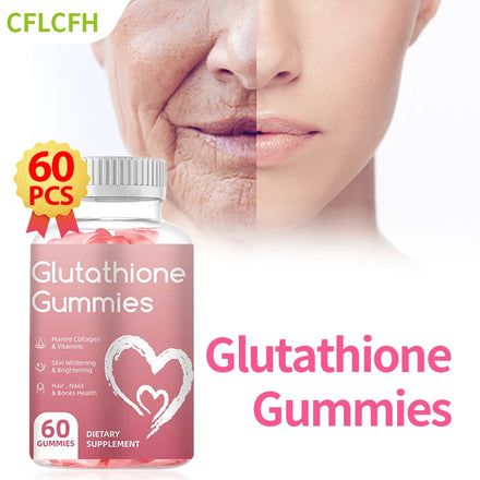 Glutathione Gummies Antioxidant Support Skin Whitening Brightening Hair Growth Nail Health Collagen Protein Dietary Supplements in Pakistan