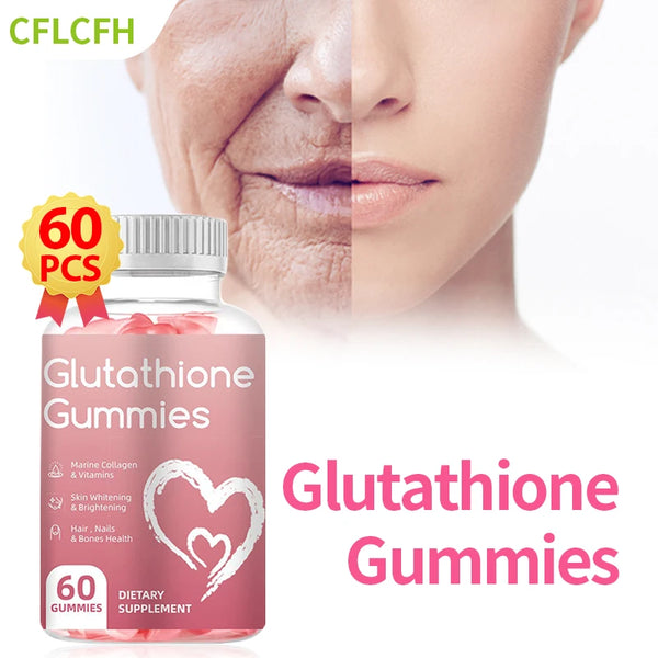 Glutathione Gummies Antioxidant Support Skin Whitening Brightening Hair Growth Nail Health Collagen Protein Dietary Supplements in Pakistan in Pakistan