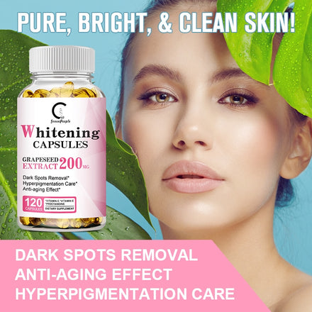 GPGP Greenpeople Grape Seed Whitening Capsules Dark Spots Remover Brighten Skin Antioxidant Dietary Supplements Easy To Absorb