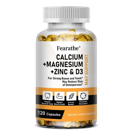 Zinc Calcium Magnesium and Vitamin D, Skeletal Muscle Joint Dental Support, Support Immune System Balance 30/60/120 Capsules