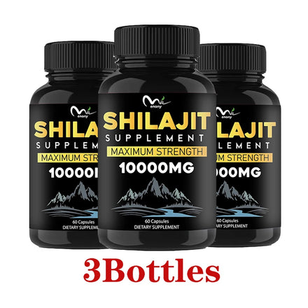 3Bottles Shilajit Capsules Rich 50% Natural Fulvic Acid & 85+ Trace Minerals - Vegan Friendly Dietary Supplement in Pakistan