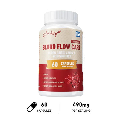 Blood Flow Care Capsules - with Niacin, L-Arginine - Supports Heart, Cardiovascular Health, and Promotes Blood Circulation