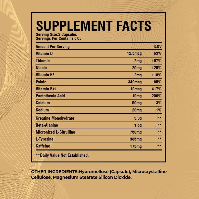 Pre-Workout Supplement - Improve Muscle Strength, Boost Energy Levels and Focus, and Maintain Athletic Performance