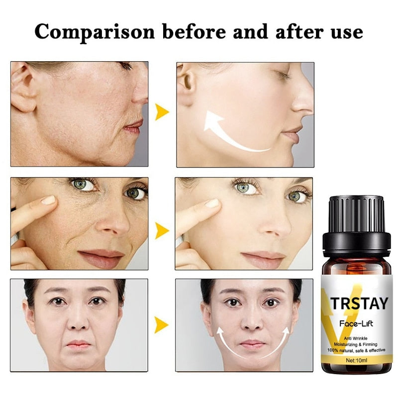 Anti Wrinkle Essence Instant Slimming Face Oil V Face Essential Oils Lifting Firming Thin Nourish Powerful Facial Skin Care