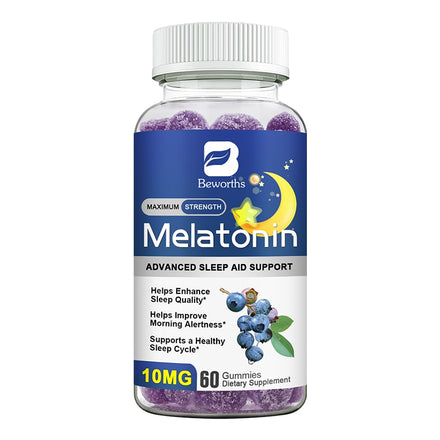 BEWORTHS Melatonin 10mg Gummies Anxiety Stress Relief Help Deep Sleep Save Insomnia Supplements Melatonin Healthy Sleep Tools