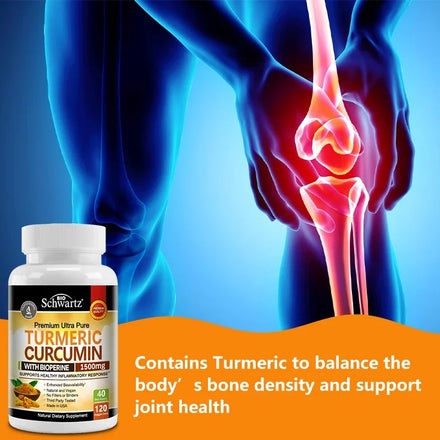Curcumin with BioPerine 1500mg | Turmeric Capsules with Black Pepper, Joint Health Dietary Supplement Vegetarian