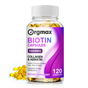 Orgmax Biotin Collagen Capsules Diet Supplement with Keratin Support Nails Skin Hair Health Growth for Women&Men Multivitamin in Pakistan