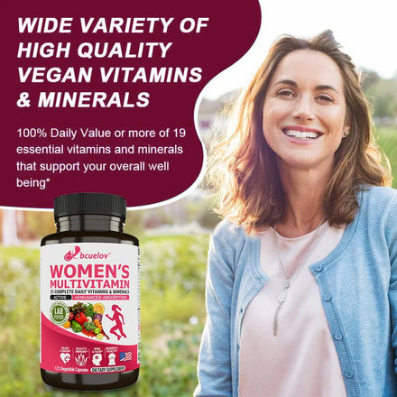 Women's Daily Multivitamin & Mineral - Best for Hair, Skin, Nails, Heart, Brain - Natural Energy, Supports Overall Health