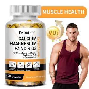Zinc Calcium Magnesium and Vitamin D, Skeletal Muscle Joint Dental Support, Support Immune System Balance 30/60/120 Capsules