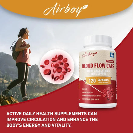 Blood Flow Care Capsules - with Niacin, L-Arginine - Supports Heart, Cardiovascular Health, and Promotes Blood Circulation