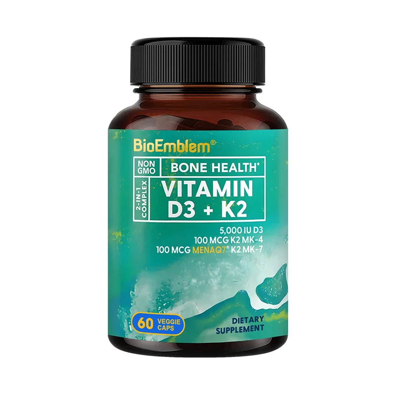 Vitamin D3 K2 Capsules - Vitamin D K2 Supplement, Immune Vitamin Complex, Supports Heart, Teeth, Joint Health and Bone Health
