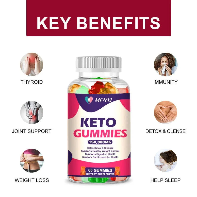 60 Keto Gummies Gummy Bears for ACV Weight Loss, Fat Burner, Burning Belly Fat