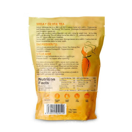 Peach Slim Tea with Lemon Grass - 90g | 28-Day Weight Loss Detox | Natural Fat Burn Support