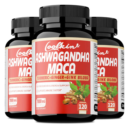 Ashwagandha and Maca Capsules - Improves Muscle, Endurance, Strength and Male Performance, Relieves Stress