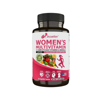 Women's Daily Multivitamin & Mineral - Best for Hair, Skin, Nails, Heart, Brain - Natural Energy, Supports Overall Health