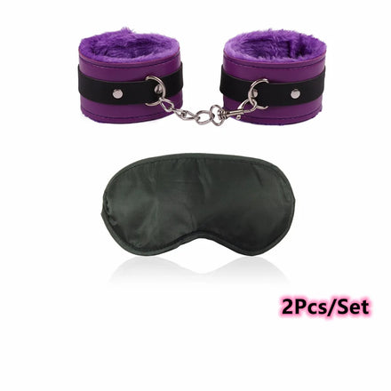 Exotic Sexy Accessories Kit of Sex Eye Mask Bdsm Bondage Games Toys with Handcuffs for Couples Adults Sex Blindfold Flirting