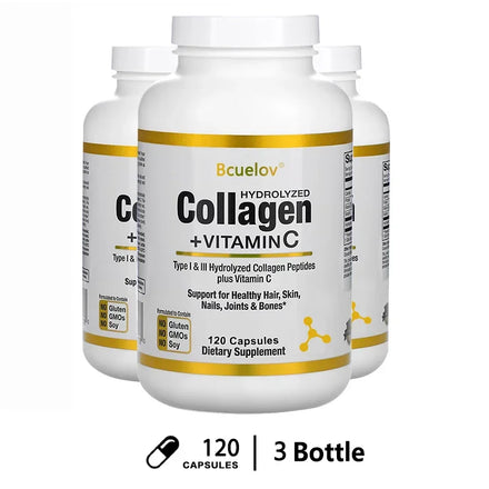bcuelov Hydrolyzed Collagen Peptides - Nutritional Supplement for Healthy Hair, Skin and Nails