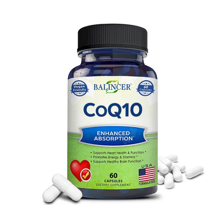 Balincer Coenzyme Q10-400mg - Supports energy production, core and circulatory health - immune support, non-GMO