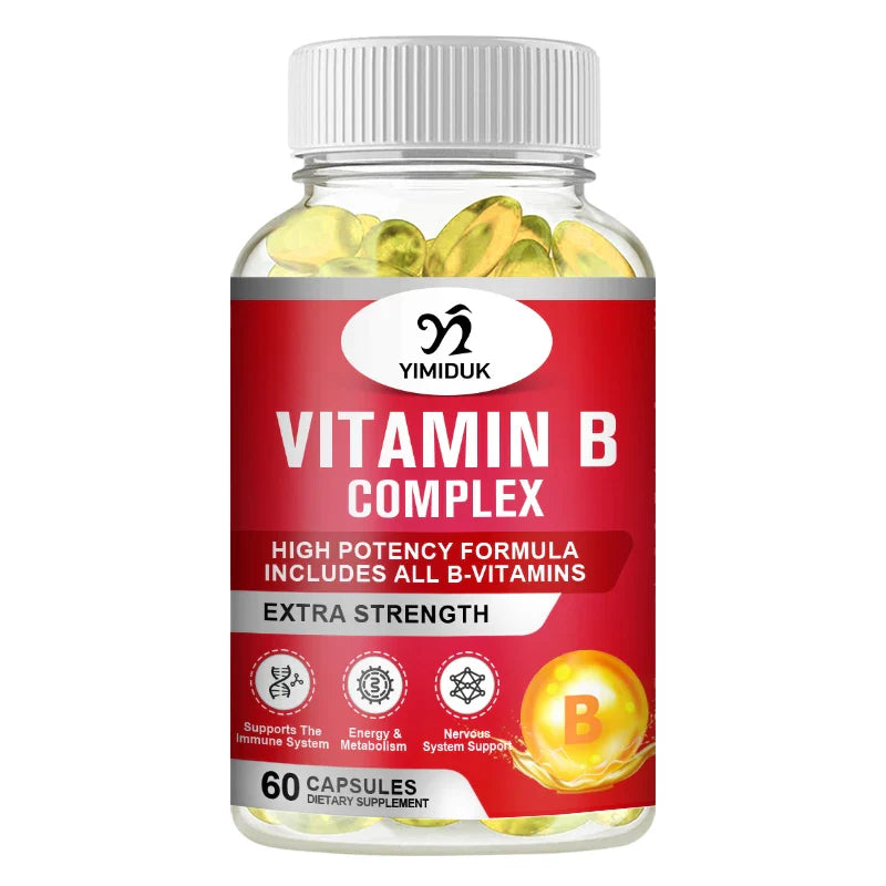 Yimiduk Vitamin B Complex Capsule Help Relieve Fatigue, Improve Digestion, Reduce Stress, Better Mood Support, Immune Supplement