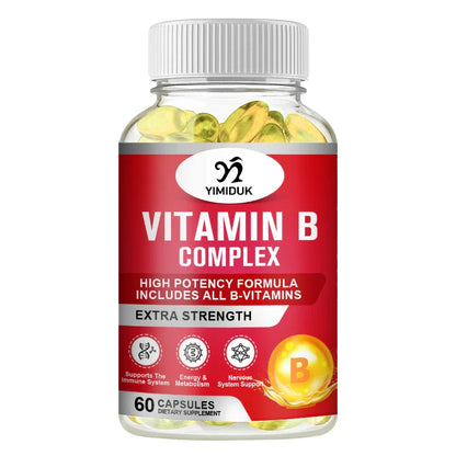 Yimiduk Vitamin B Complex Capsule Help Relieve Fatigue, Improve Digestion, Reduce Stress, Better Mood Support, Immune Supplement