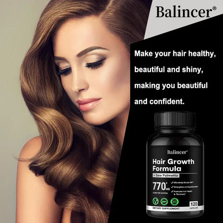 Saw Palmetto Capsules - with Multivitamins, Biotin, Promotes Hair Growth, Hair Loss, Promotes Hair Thickness and Overall Health