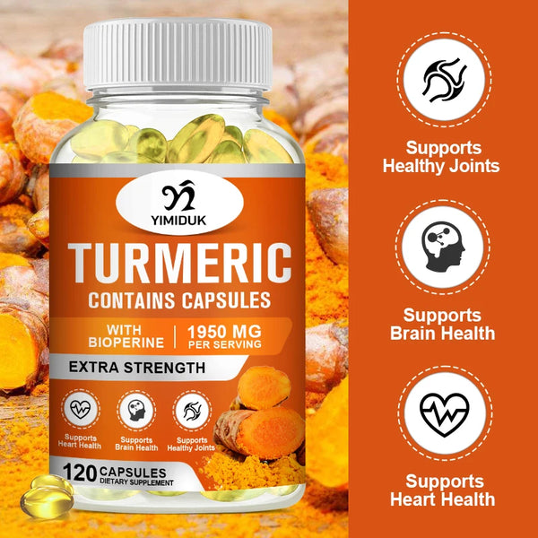 Turmeric Curcumin Capsule Natural Joint Support Heart Health Powerful Antioxidant Skin Whitening Tumeric Supplement in Pakistan in Pakistan