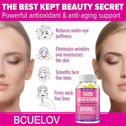 Bcuelov Whitening Supplement Black Spot Acne Print Vegan Skin Bleaching Capsule Anti-aging Anti-oxidation Brighten Skin Tone
