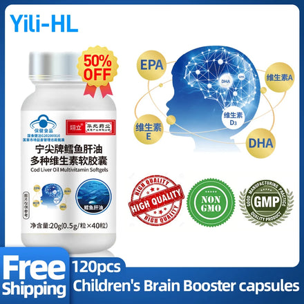 Nootropic Brain Booster Capsules Premium Nootropics IQ Supplements Cod Liver Oil Multivitamin Pills Improve Memory Enhance Focus in Pakistan