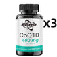 Purevia CoQ-10 Supplements 400 mg With Omega 3 Fatty Acids Vitamin E Ultra High Absorption Coq-120 Capsules