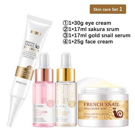 Snail Collagen Face Cream 24K Gold Serum Eye Cream Anti Aging Beauty Facial Skin Care Set Whitening Day Cream Skincare Produtc